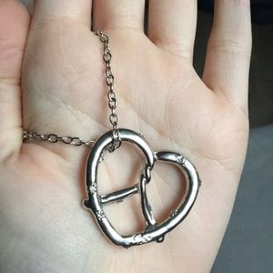 Pretzel crystal salt necklace